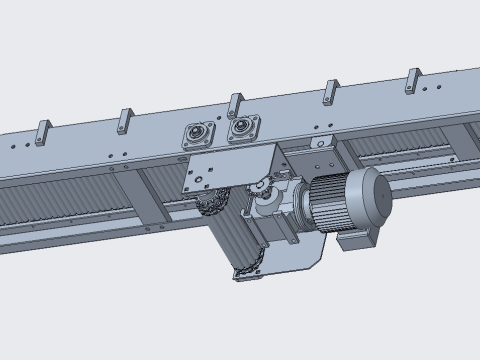 Heat resistant sprocket conveying line Model 3D