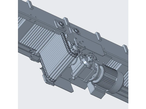 Heat resistant sprocket conveying line 3D Model