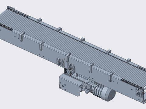 Heat resistant sprocket conveying line Model 3D