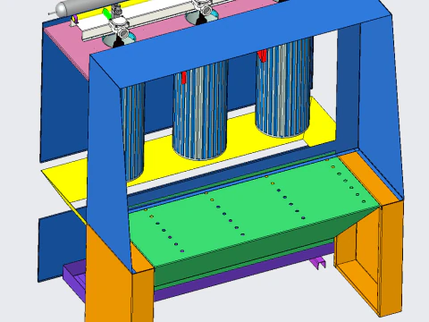 Pulse filter cartridge dust removal equipment 3D Model
