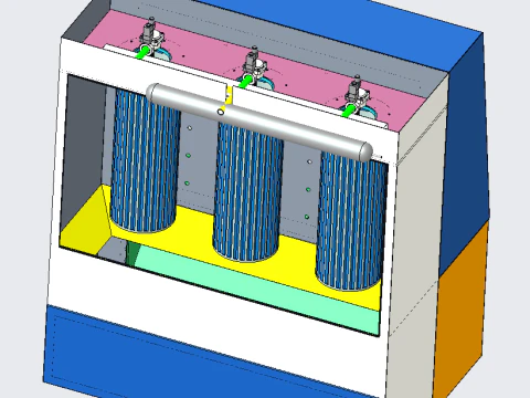 Pulse filter cartridge dust removal equipment 3D Model