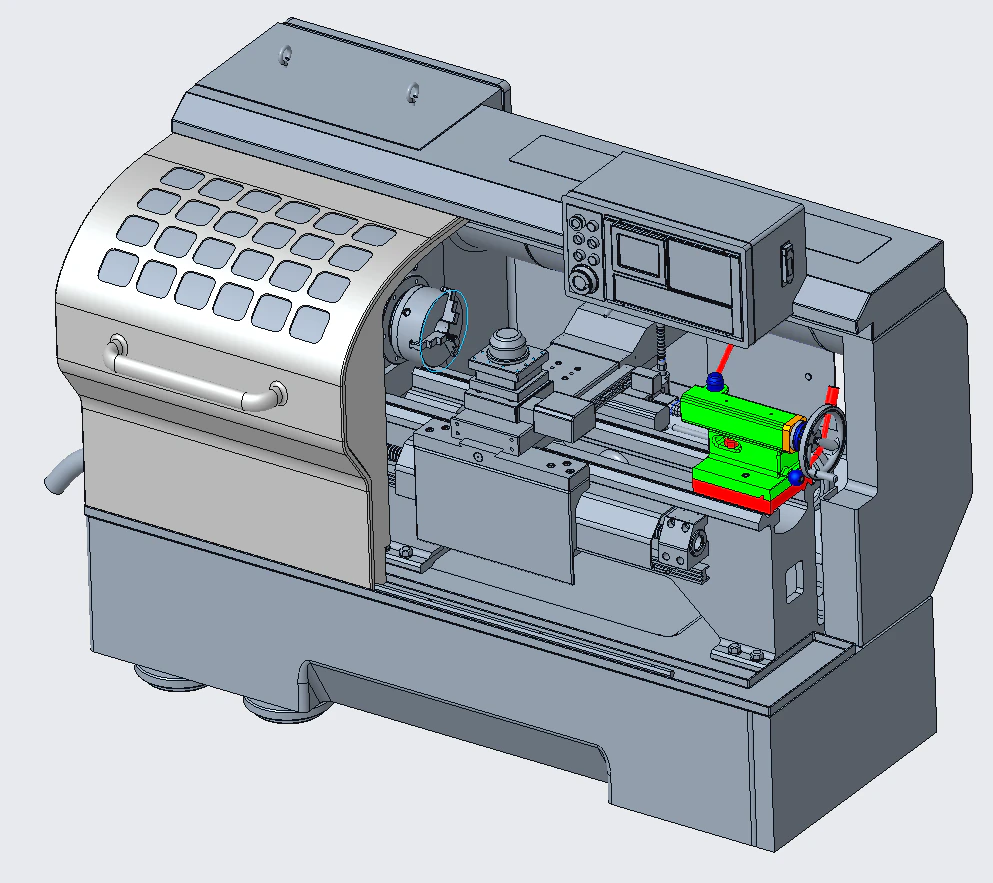 CNC lathe 3D Model .c4d .max .obj .3ds .fbx .stl .blend 