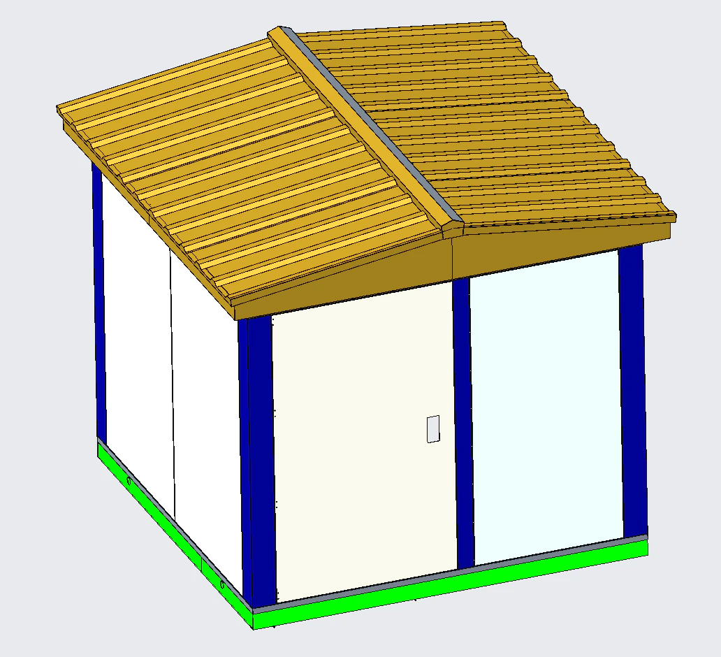 European-style box-type substation 3D Model .c4d .max .obj .3ds .fbx .stl .blend 