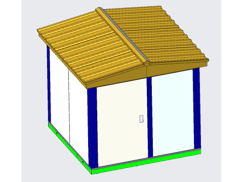 欧風ボックス型変電所 3Dモデル