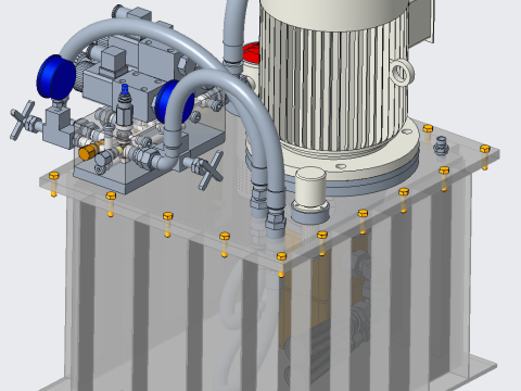 Hydraulic pump station 3D Model