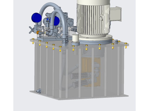Hydraulic pump station 3D 模型