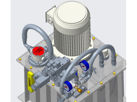 Hydraulic pump station 3D 模型