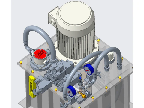 Hydraulic pump station 3D Model