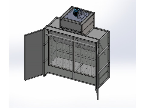 Closed paint spraying equipment 3D Model