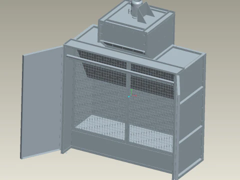 Closed paint spraying equipment 3D Model