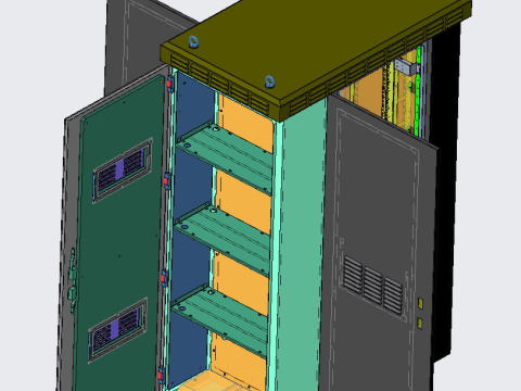 Outdoor communication cabinet Modelo 3D