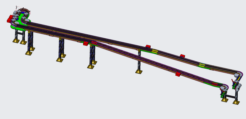 Pallet uphill and downhill conveyor 3D Model .c4d .max .obj .3ds .fbx .stl .blend 