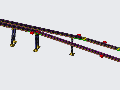 Pallet uphill and downhill conveyor 3D 모델