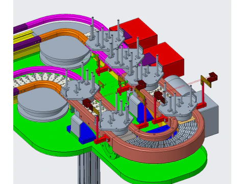 Pallet uphill and downhill conveyor 3D Model