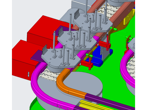Pallet uphill and downhill conveyor 3D Model