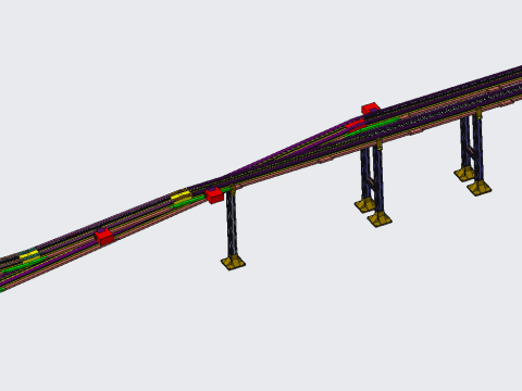 Pallet uphill and downhill conveyor 3D Model