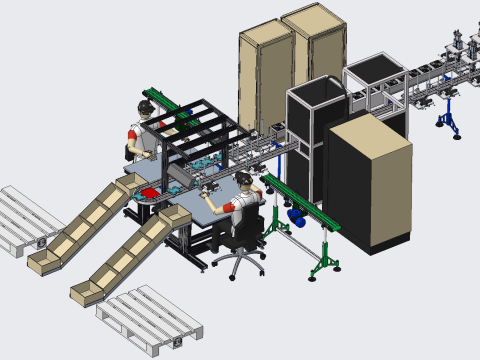 Parts packaging line equipment 3D Model