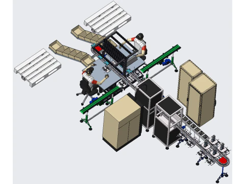 Parts packaging line equipment 3D Model