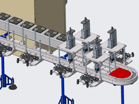 Parts packaging line equipment 3D Model