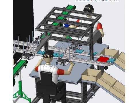Parts packaging line equipment 3D Model