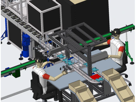 Parts packaging line equipment 3D Model