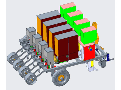 Yonca yeniden ekim makinesi &uuml;&ccedil; boyutlu proe 3D Model