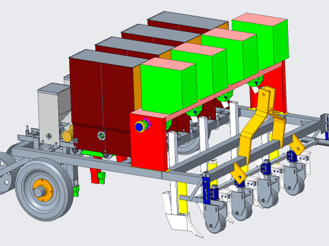 Alfalfa reseeder three-dimensional proe 3D Model