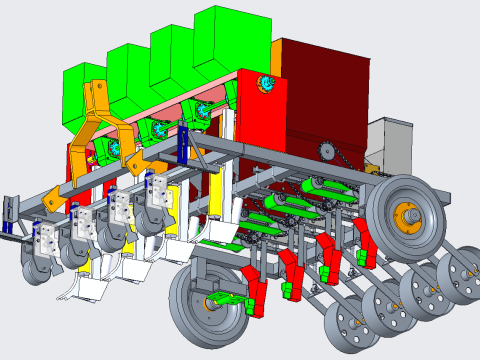 Alfalfa reseeder three-dimensional proe 3D Model