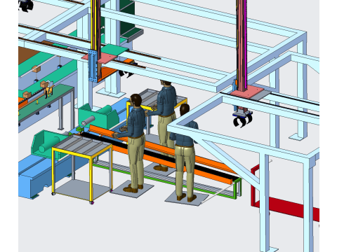 Automatic idler production line Model 3D