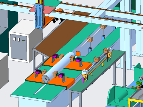 Automatic idler production line Model 3D