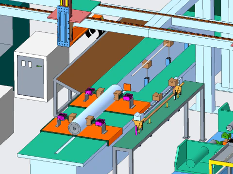 Automatic idler production line 3D Model