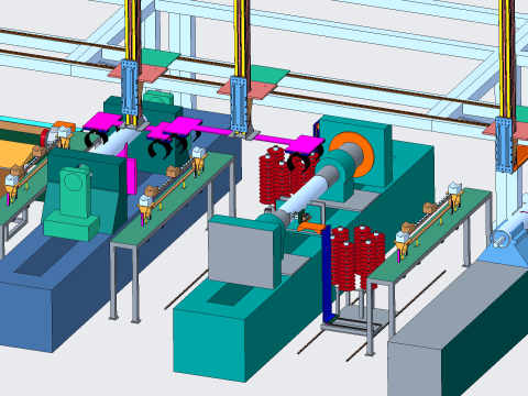 Automatic idler production line Model 3D