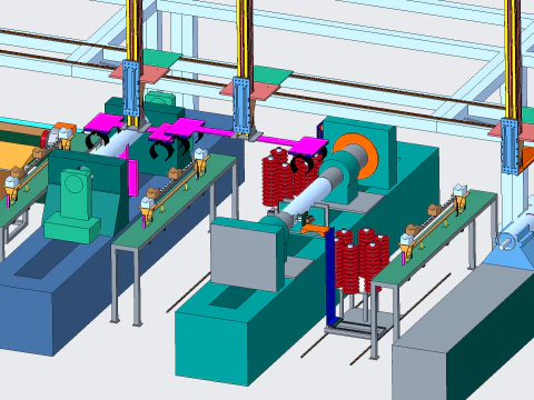 Automatic idler production line 3D Model