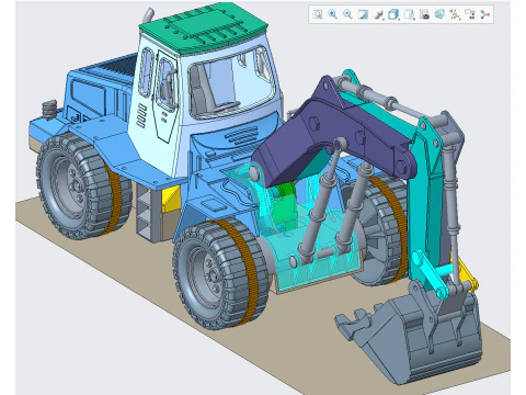 Excavator PROE 3D Model