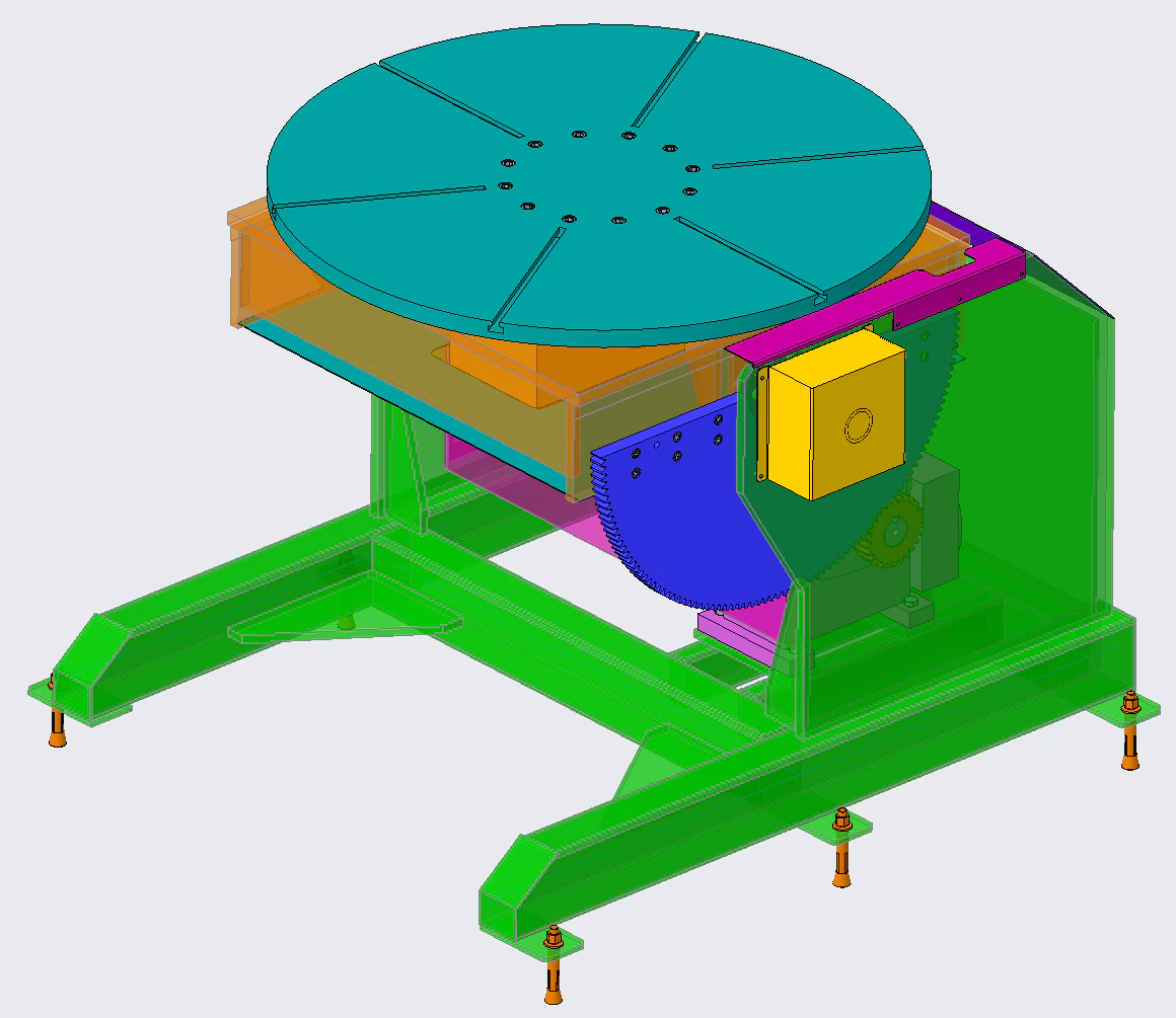 HB type two-axis positioner 3D Model .c4d .max .obj .3ds .fbx .stl .blend 