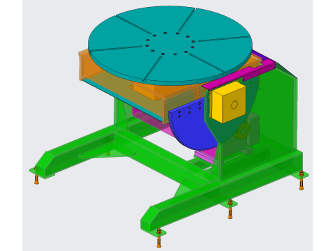 HB type two-axis positioner 3D 모델