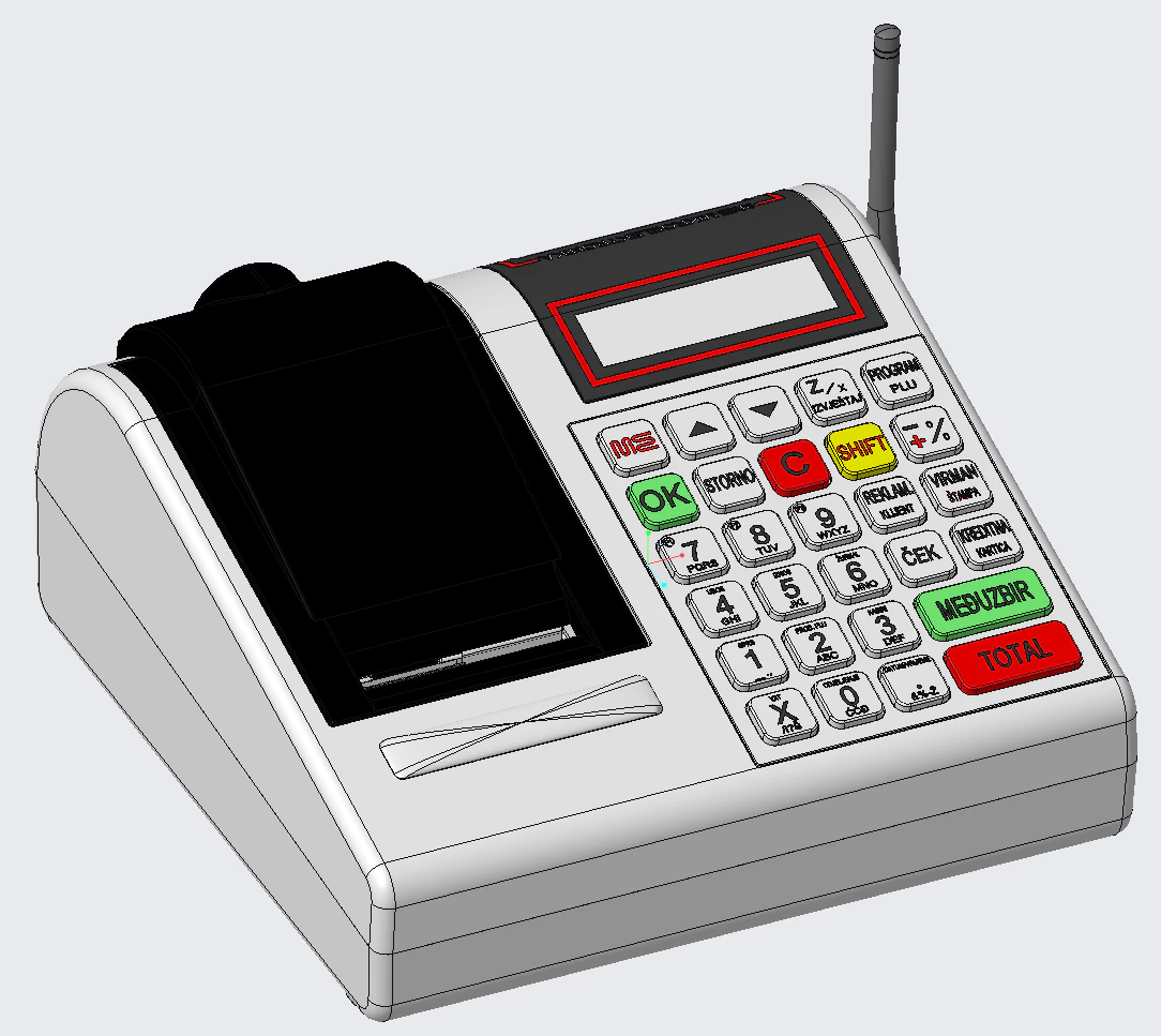 K20 Portable Ticket Printer PROE 3D Model .c4d .max .obj .3ds .fbx .stl .blend 
