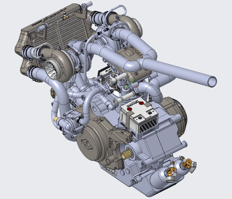 PINKI twin turbocharged engineintercooler PROE 3D Модель .c4d .max .obj .3ds .fbx .stl .blend