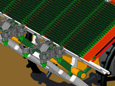 Riding rice transplanter PROE 3D Model