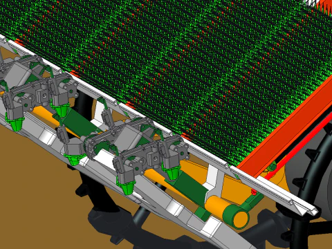 Riding rice transplanter PROE 3D Model