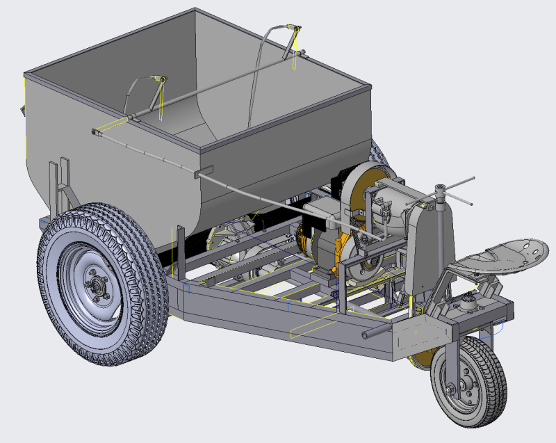 Three-wheeled tractor PROE 3D Model .c4d .max .obj .3ds .fbx .stl .blend