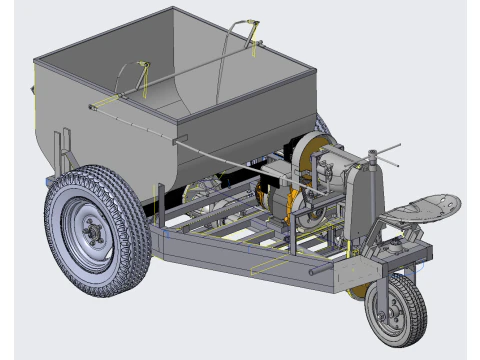 &Uuml;&ccedil; tekerlekli trakt&ouml;r PROE 3D Model