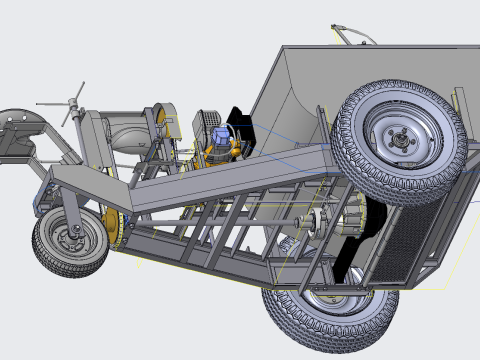 Three-wheeled tractor PROE 3D Model