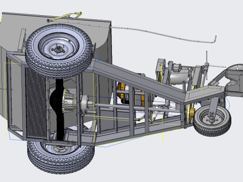 Three-wheeled tractor PROE 3D Model