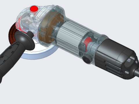 Angle grinder model ProE 3D Model