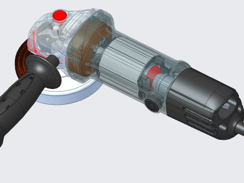 Angle grinder model ProE 3D Model