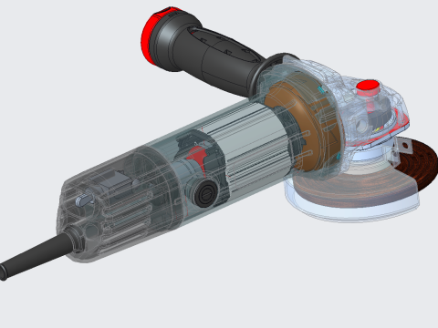 Angle grinder model ProE 3D Model