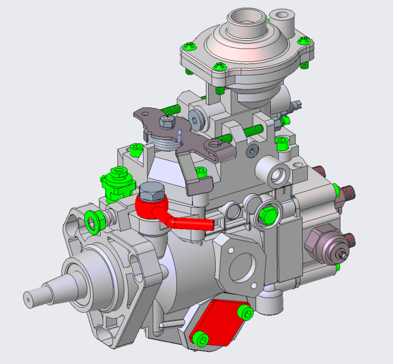 Type VE Distribution Pump-Diesel Pump PROE 3Dモデル .c4d .max .obj .3ds .fbx .stl .blend 