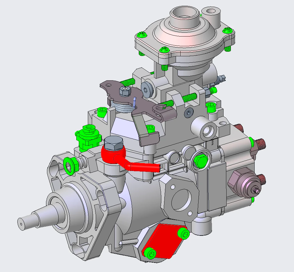 Type VE Distribution Pump-Diesel Pump PROE 3D Model .c4d .max .obj .3ds .fbx .stl .blend