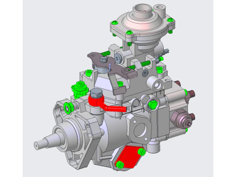 Pompa di Distribuzione Tipo VE-Pompa Diesel PROE Modello 3D
